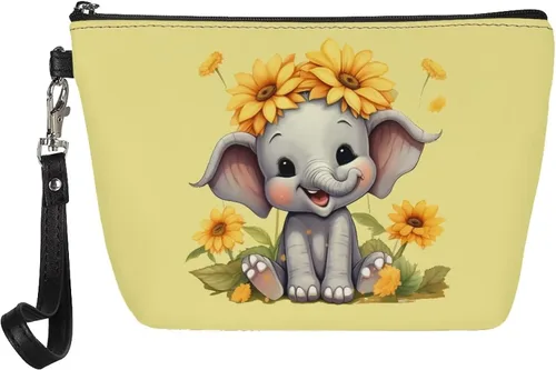Vista 9 de Upetstory Bolsa de maquillaje de animales, bolso pequeño de cuero para cosméticos de viaje para niñas y mujeres, bolso de mano para lápiz labial