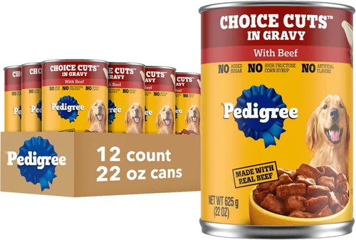 Vista 18 de Alimento húmedo para perros adultos Pedigree, trocittos de carne con salsa 100% complete & balanced, made with real beef, supports lean muscles