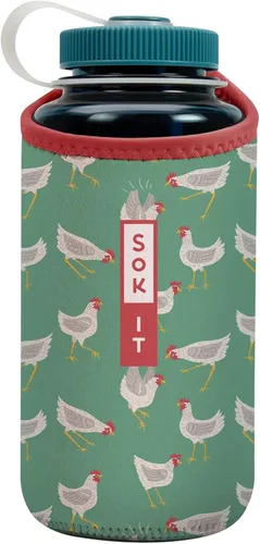 Vista 211 de Sok It BotlSok Funda para botella de agua con cubierta de neopreno aislante (Floral abstracto, se ajusta a CamelBak o Nalgene de 12 onzas)