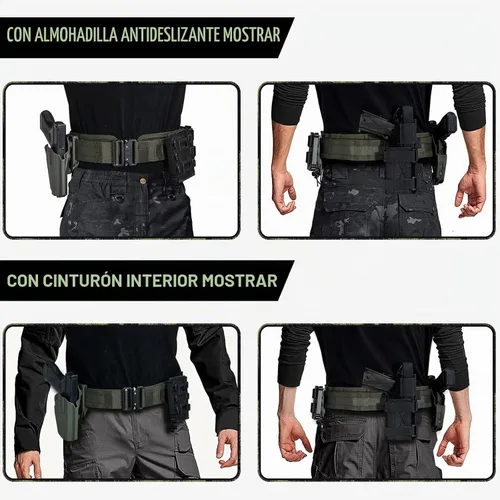 Vista 6 de AIKATE Cinturón táctico de batalla Molle – Cinturón de combate de liberación rápida de 1.75 pulgadas/2.25 pulgadas interior y 2.0 pulgadas exterior