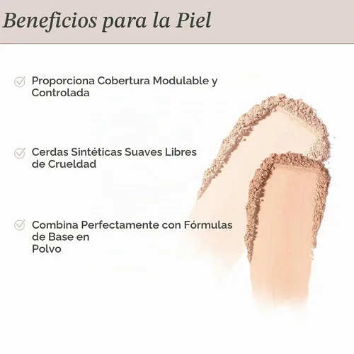 Vista 3 de PÜR MINERALS Cepillo de cincel, cepillo de maquillaje de parte superior plana, sintético, cerdas libres de crueldad, 1 unidad