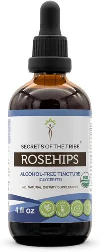 Vista 6 de Secrets of the Tribe Extracto sin alcohol de tintura de escaramujos, rosa mosqueta (Rosa spp.) Fruta seca 2 oz