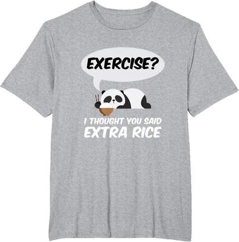 Vista 80 de ¿Ejercicio? I Thought You Said Extra Rice Panda Gift T-Shirt, Negro, S