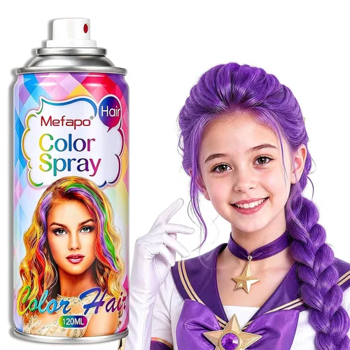 Vista 12 de Acomler Spray de color negro temporal para el cabello para niños, mujeres y hombres, tinte temporal lavable para el cabello, cera