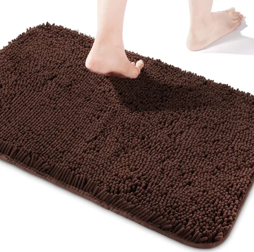 Vista 61 de Yeaban Alfombra de pasillo de baño de 24 x 72 pulgadas, antideslizante, alfombra de baño larga de felpilla gruesa, absorbente y lavable, alfombra
