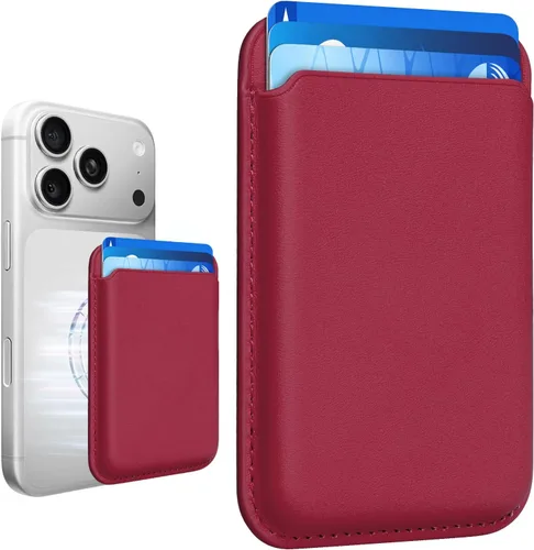 Vista 11 de Tarjetero magnético más fuerte de piel RFID para iPhone 16 Series, accesorios Mag-Safe para iPhone 17/16/15/14/13/12 y Pro/Promax, negro