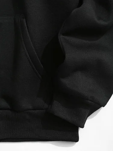 Vista 4 de SheIn Sudaderas con capucha para hombre, manga larga, con cordón y bolsillo
