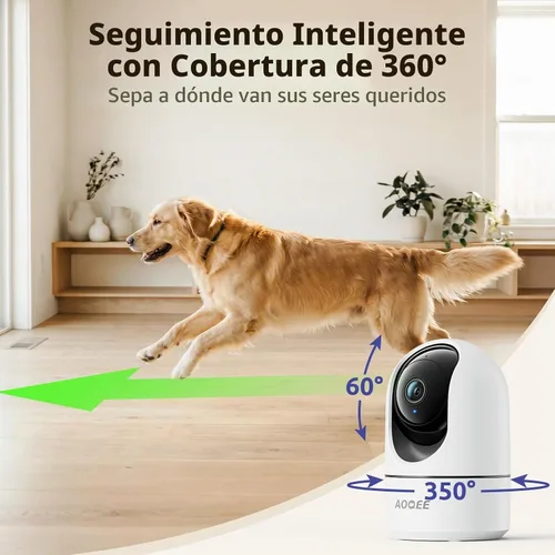 Vista 3 de AOQEE Cámaras 5G para seguridad en el hogar interior, monitor de mascotas