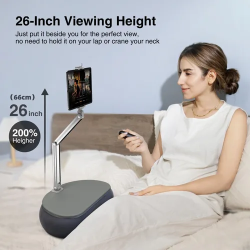 Vista 6 de elitehood Soporte de almohada alto para tableta, soporte de almohada ajustable para Kindle de brazo largo para leer en la cama, soporte de iPad
