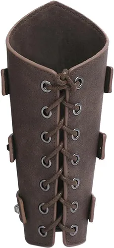 Vista 2 de 1 brazalete de armadura de piel sintética, unisex, medieval, guanteletes para hombres y mujeres, disfraz de cosplay, talla única