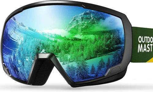 Vista 16 de OutdoorMaster - Lentes de esquí para niños, lentes de snowboard para niños, con protección UV, 100 % esférica, para niños y niñas