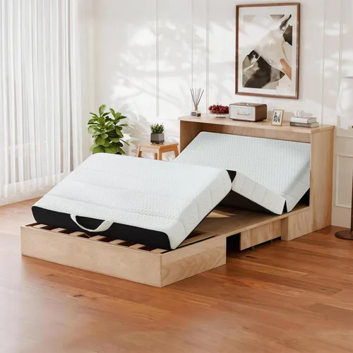 Vista 8 de ROXGOX Colchón Plegable, Cubrecolchón de Espuma Viscoelástica Twin de Triple Pliegue con Funda Lavable, Asa y Parte Inferior Antideslizante, Cama
