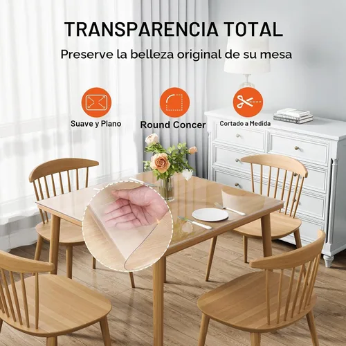 Vista 5 de VEVOR - Mantel cuadrado transparente de PVC, 12" x 12", 1.5mm de grosor, impermeable, resistente a manchas, duradero, para escritorio, mesa de café