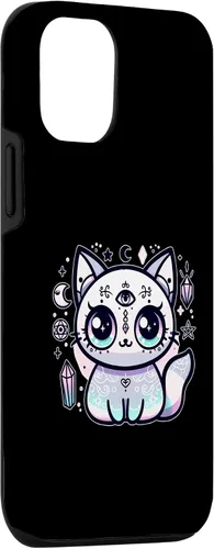 Vista 3 de iPhone 15 Kawaii Pastel Cat Ouija Creepy Occult Aesthetic Case