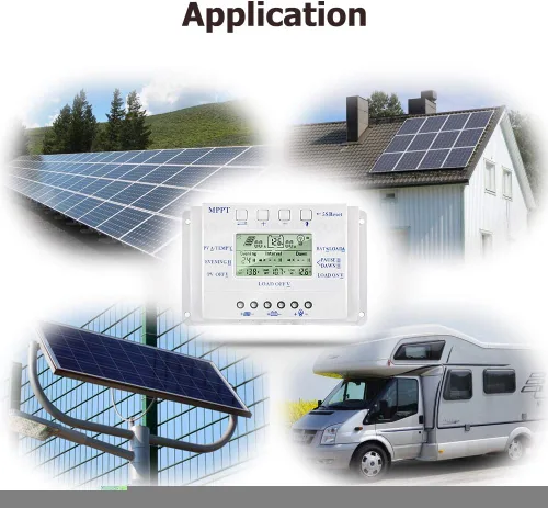 Vista 7 de MPPT T-10 Controlador de carga solar de 12 V 24 V para entrada máxima de 48 V con pantalla LCD, controlador de carga MPPT compatible con PWM