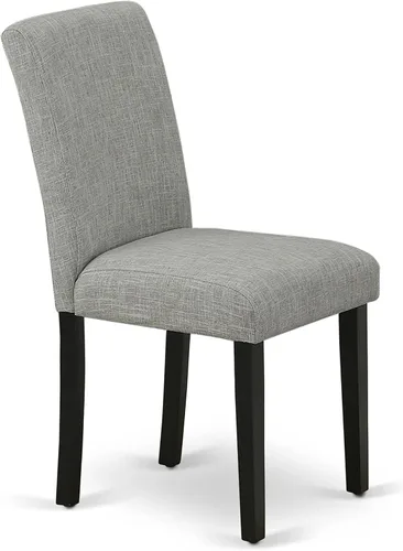 Vista 6 de East West Furniture ESAB3-BCH-06 - Juego de mesa de cocina de 3 piezas contiene una mesa de comedor redonda con pedestal y 2 sillas de comedor