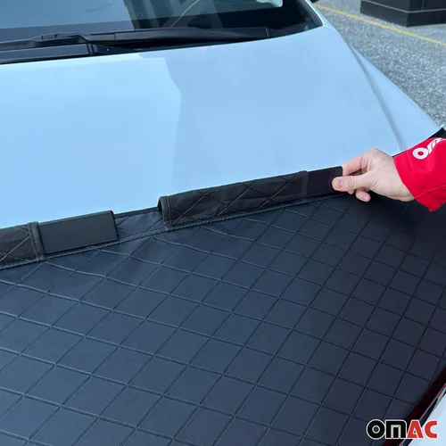 Vista 5 de OMAC Sujetador de media capucha con estampado de diamantes para Volkswagen Beetle 2012-2019 Máscara de cubierta frontal negra - Sujetador capó