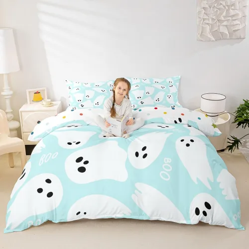 Vista 17 de Juego de ropa de cama de animales de gato misterioso, bohemio, exótico, tribal, abstracto, arte abstracto, juego de funda de edredón para decoración