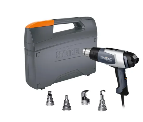 Vista 2 de Steinel HG 2320 E Kit multiusos, pistola de calor profesional, pantalla LCD, motor sin escobillas de 1600 W, estuche resistente incl. Accesorios