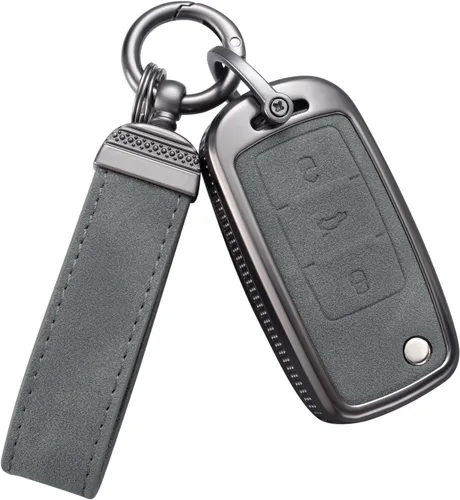 Vista 12 de YO&YOYE Compatible con funda para llavero VW Volkswagen con llavero protector de llave de cuero