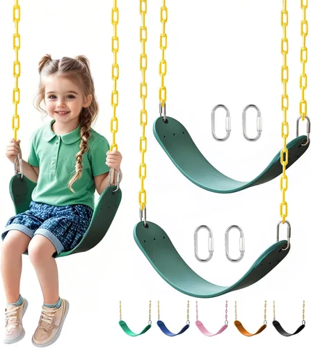 Vista 8 de Asiento de columpio resistente, cadenas de 66" resistentes al óxido con sección recubierta de PPC de 30", accesorios de repuesto