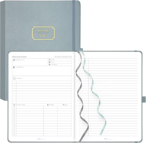 Vista 12 de EMSHOI Cuaderno de Reuniones para Trabajo con Pestañas Adhesivas - 240 Páginas, Planificador de Proyectos Tamaño A4, Organizador de Agenda/Actas