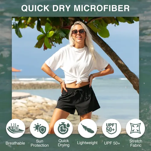 Vista 2 de Kanu Surf - Pantalón corto ajustado Darren para mujer, FPS 50+ para natación activa y ejercicio