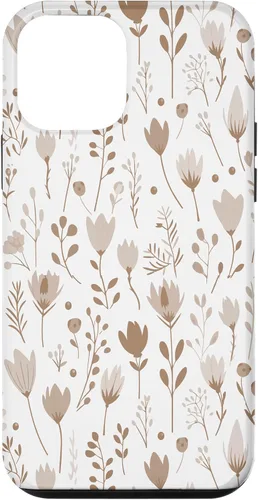 Vista 16 de Floral Flowers Wildflowers Garden Botanical Love Beige White Case for iPhone 16