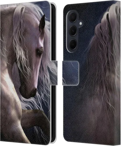 Vista 100 de Head Case Designs Officially Licensed Laurie Prindle A Morgan Christmas Western Stallion Leather Wallet Case Compatible with Samsung Galaxy A07 4G