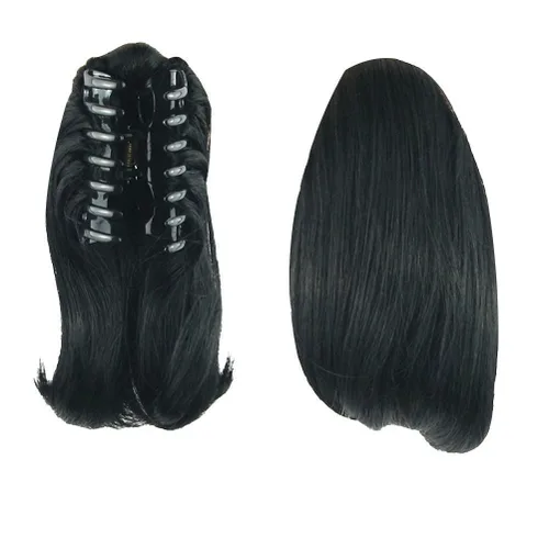 Vista 5 de S-ssoy 1003 - Extensión de pelo sintético para mujer, 10 pulgadas, con pinza de garra corta y recta