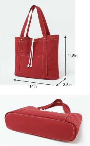 Vista 5 de Jeelow Bolso de mano de lona Bolso de hombro Crossbody Bolsas con bolsillos para hombres y mujeres