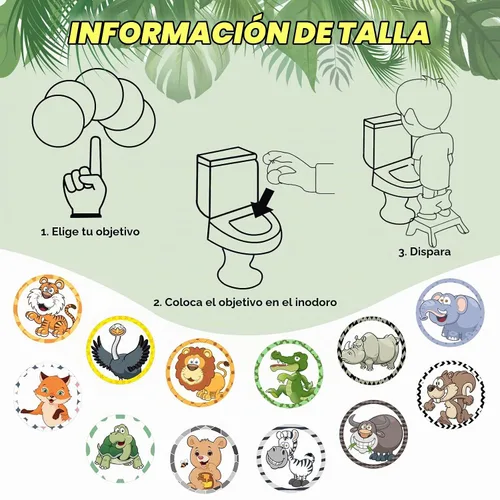 Vista 4 de Eersida - 120 objetivos para orinal para niños, estilo animal