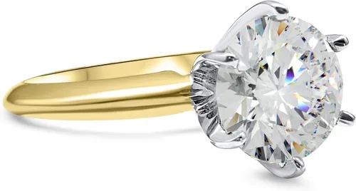 Vista 2 de Anillo de oro amarillo con circonita cúbica de 14 quilates y 6 puntas
