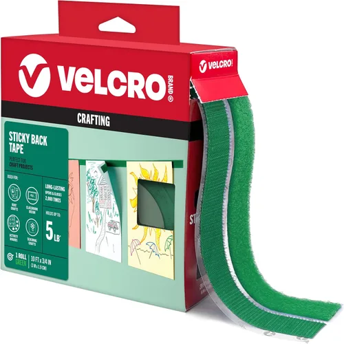 Vista 14 de VELCRO Brand Rollo de cinta negra de 5 pies x 3/4 pulgadas Con adhesivo Corte las tiras a la longitud deseada Cierres de gancho y bucle