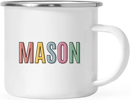 Vista 13 de Andaz Press Taza de café personalizada con monograma inicial, monograma bohemio, nombre personalizado, 11 onzas, taza de acero inoxidable de metal