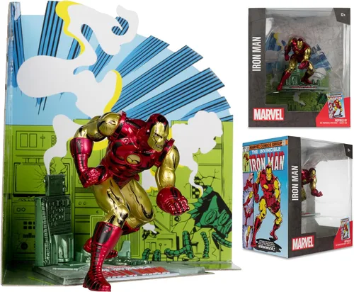 Vista 6 de McFarlane Toys - Figura posada a escala 1:10 de Marvel Iron Man con escena (The Invincible Iron Man #126)
