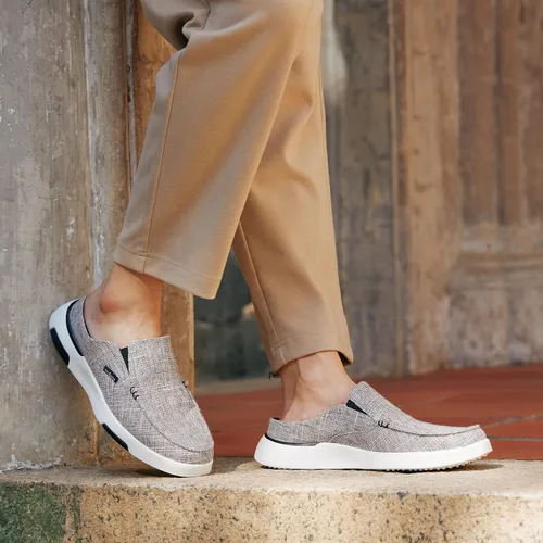 Vista 7 de OrthoComfoot Mocasines cómodos para hombre y sin cordones para fascitis plantar, zapatos para caminar en barco para aliviar el dolor de pies