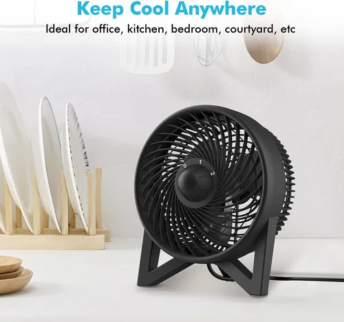 Vista 9 de DR.PREPARE Ventilador de escritorio, ventilador de mesa potente de 20 cm, ventilador pequeño y silencioso de mesita de noche con 2 velocidades