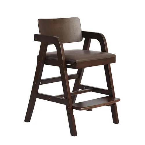 Vista 12 de Silla de comedor de madera para niños pequeños con asiento Negro