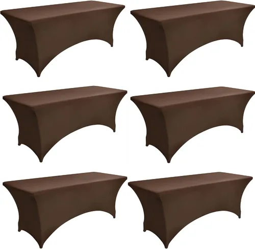Vista 59 de Paquete de 2 Cubiertas de Mesa de Spandex de 4 pies para Mesas Plegables Rectangulares - Manteles Elásticos Ajustados Resistentes a las Arrugas