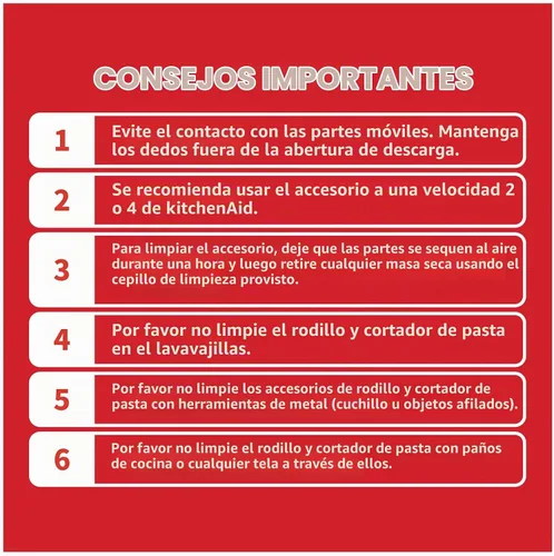 Vista 7 de Juego de accesorios para pasta totalmente de metal 3 en 1 para batidora de pie KitchenAid, incluye rodillo de lámina de pasta, cortador