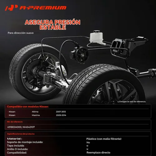 Vista 2 de A-Premium Depósito/Tanque de Dirección Asistida con Tapa Compatible con Nissan Altima 2007-2013 y Maxima 2009-2014