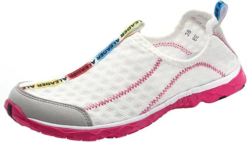 Vista 18 de Aleader Zapatos de agua de malla sin cordones para mujer Rosa albaricoque