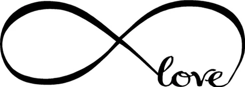 Vista 10 de Símbolo de infinito con la palabra Love