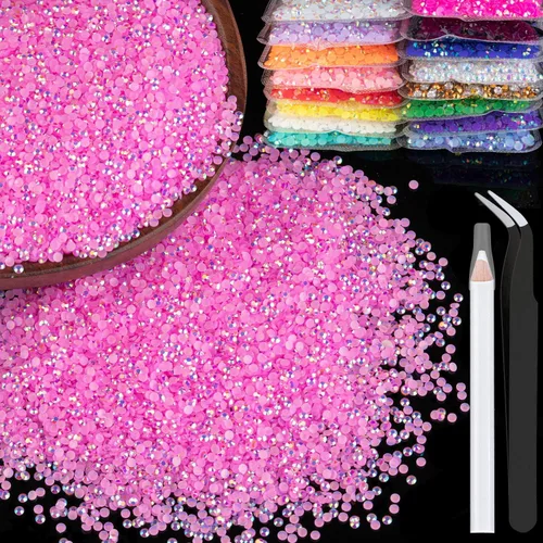 Vista 68 de 5000 piezas de 2mm de strass de resina a granel, strass de gel negros con parte posterior plana y redonda para embellecer sin termoadhesión, gemas