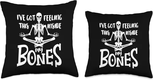Vista 3 de Art Halloween Ghosts Decorations Helloween Party I've Got This Feeling Inside My Bones - Almohada de Halloween para mujer, 16 x 16 pulgadas