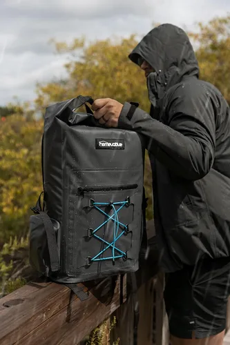 Vista 2 de Homevative Mochila seca impermeable, parte superior enrollable con bolsillos interiores, gris