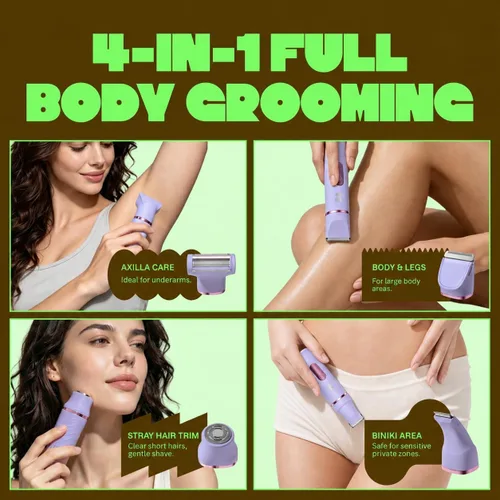 Vista 2 de Swim 4 en 1 Bikini Trimmer para Mujer IPX7 Impermeable Púrpura