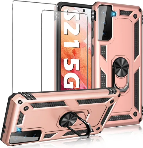 Vista 59 de Funda para Samsung Galaxy S21 5G resistente con protector de pantalla integrado, armadura dura, funda anticaída militar para Samsung S21 5G 6.2 2021