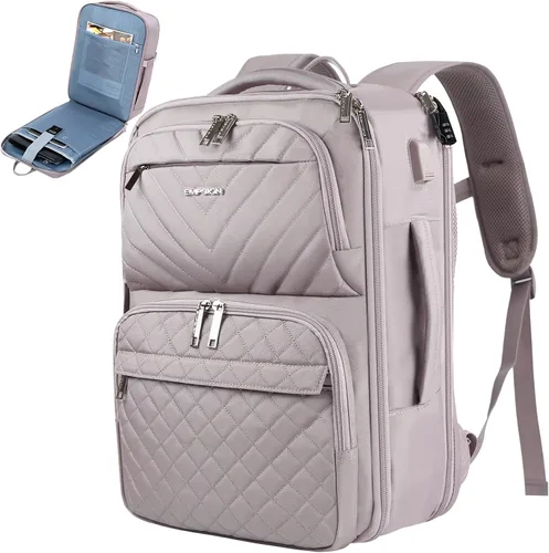 Vista 10 de EMPSIGN Mochila Bolso para Laptop para Mujeres y Hombres con Puerto de Carga USB, Mochila de Viaje Resistente al Agua Acolchada de 15.6 Pulgadas